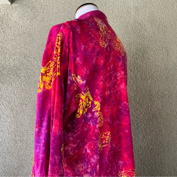 “Kimberley’s Travels” Hot Pink and Purple Butterfly Batik Dress size 2X - Picture 8 of 12